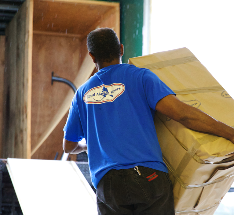 mover carrying box up ramp
