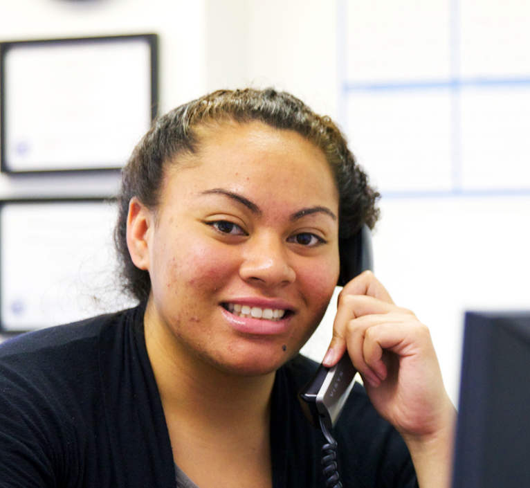 office worker on phone