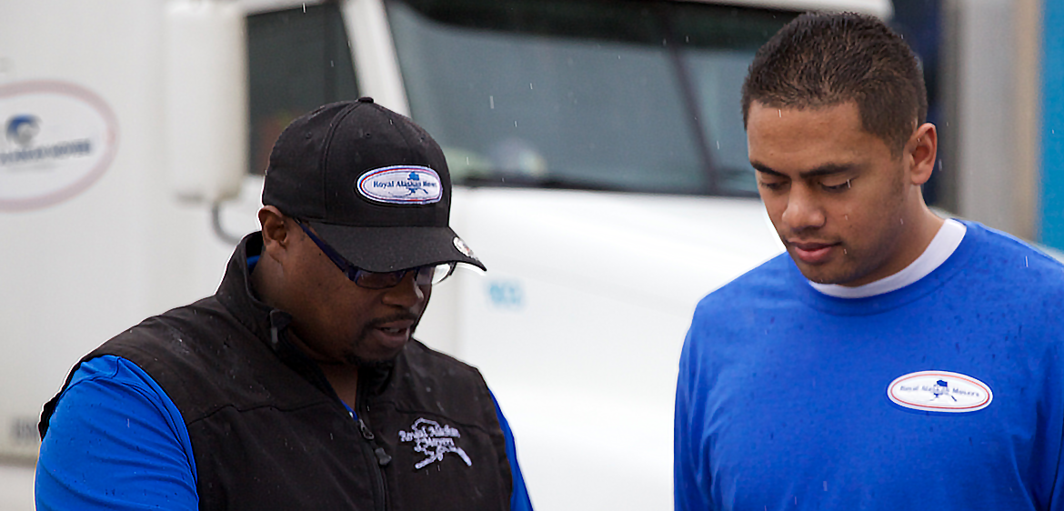 employees discussing a move