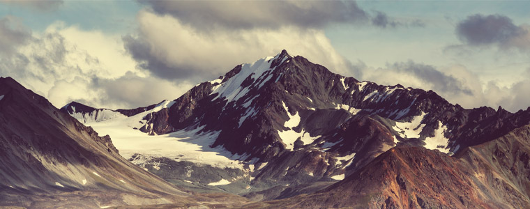 alaskan mountain in distance