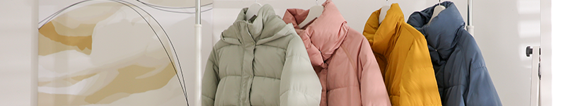 parkas on hangers